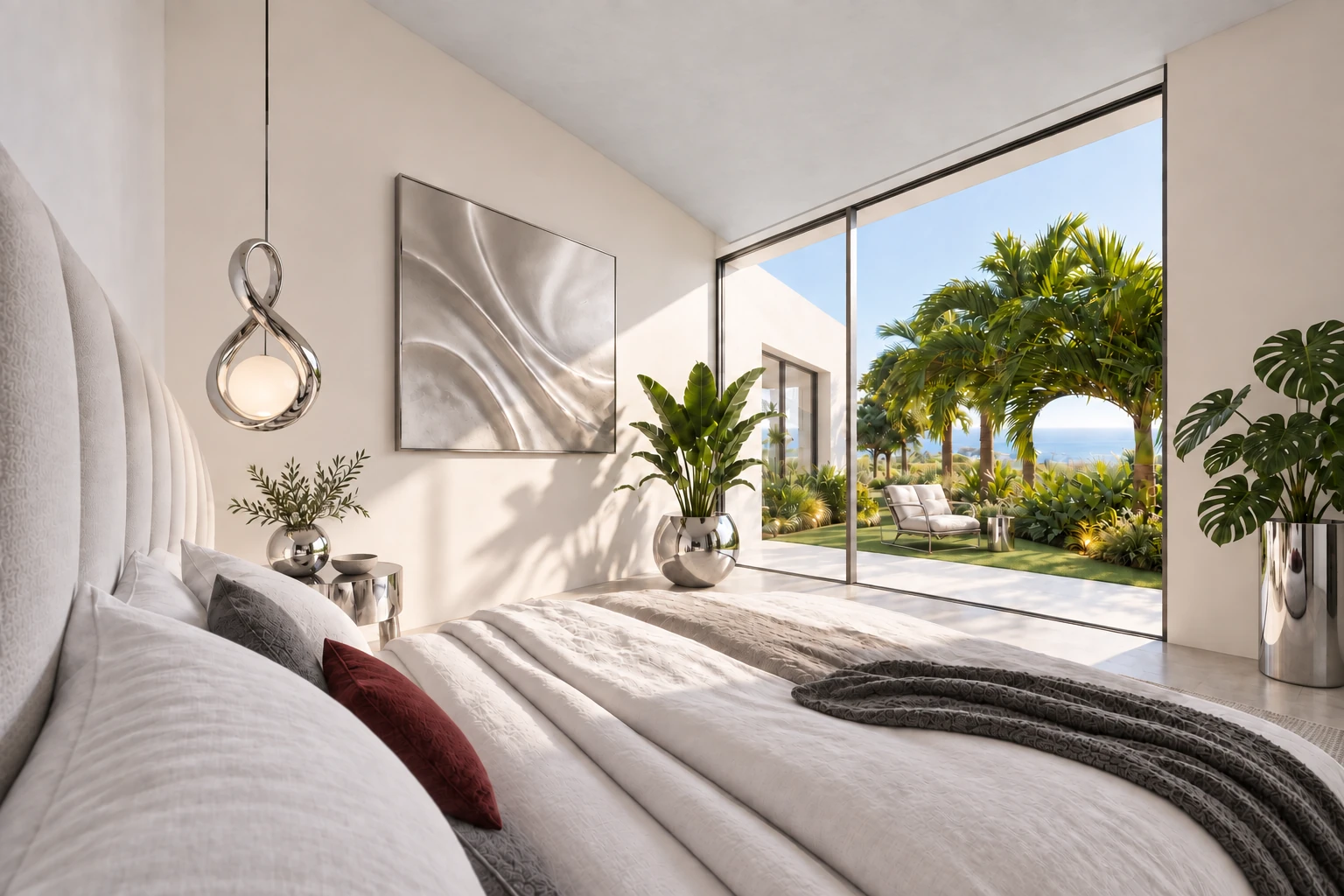 Dormitorio futurista de Villa Infinity