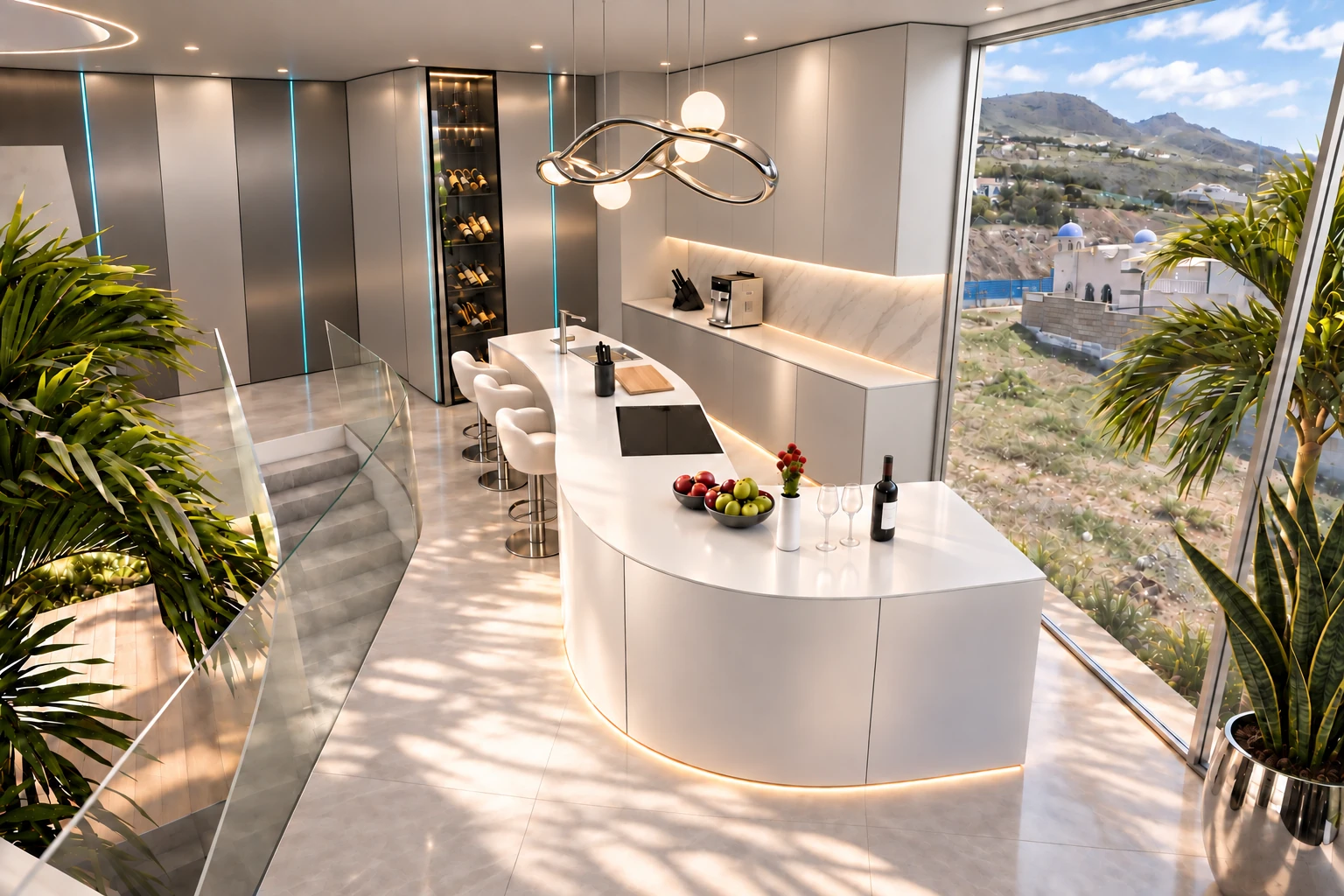 Cocina futurista de Villa Infinity