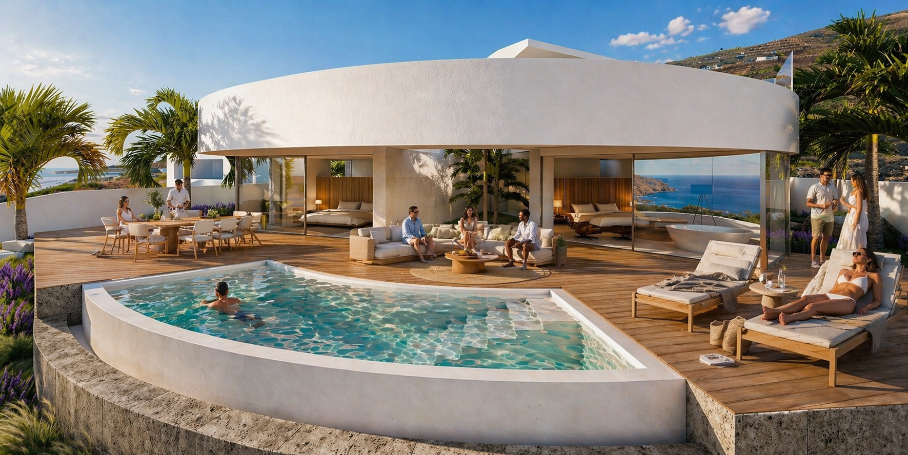 Render exterior de Villa Infinity
