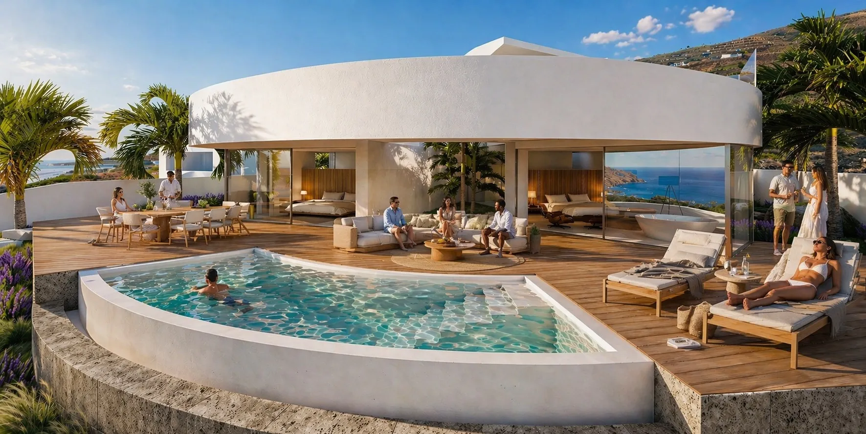 Villa Infinity pool deck lifestyle